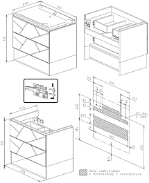 Бриклаер Тумба с раковиной Кристалл 70 белая – фотография-9